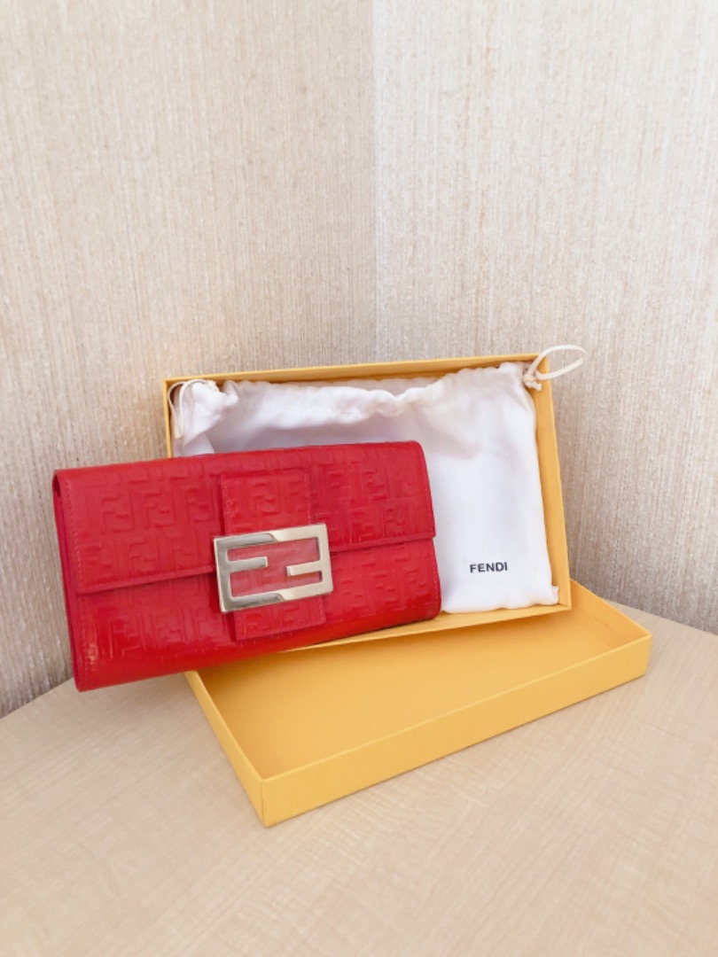 Fendi Red Patent Leather Clutch