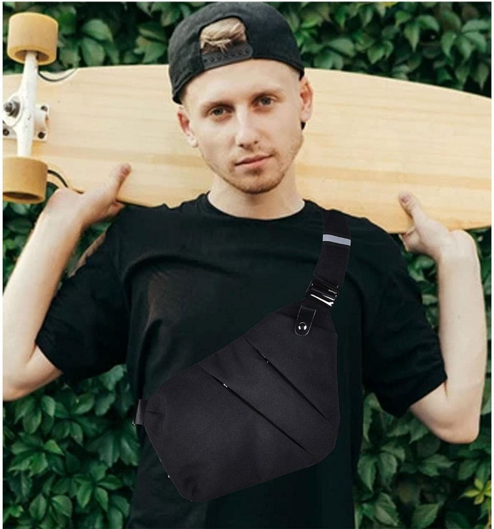 Fibrdoo Multi pocket Chest Bag Anti Theft Shoulder Bag