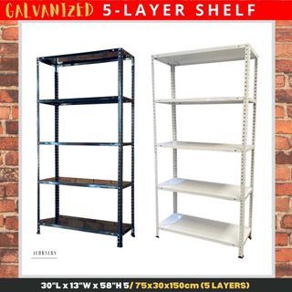 Galvanized Storage Shelf Rack 5 Layers (WHITE ONLY) — 2 racks available