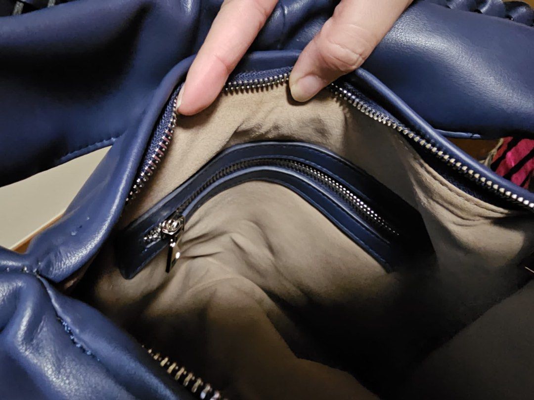 Genuine leather Hobo Bag Dark Blue Luxury Bags Wallets on