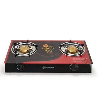 GLASS TOP DOUBLE BURNER GAS STOVE