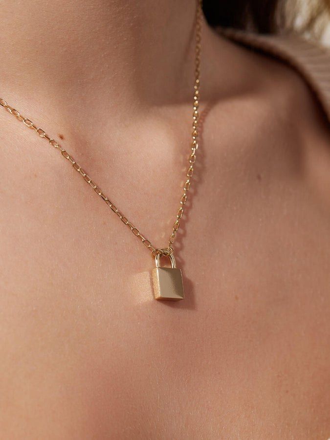 Key and padlock deals necklace
