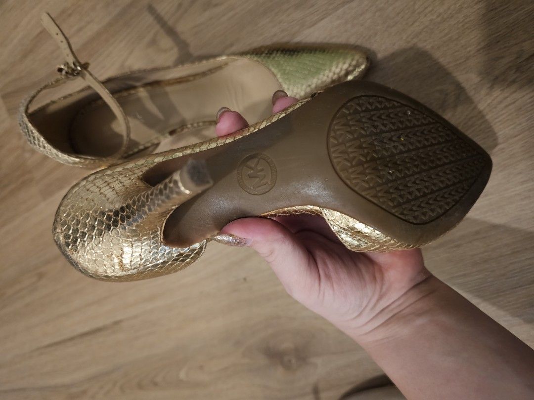 Michael kors gold strappy hot sale heels