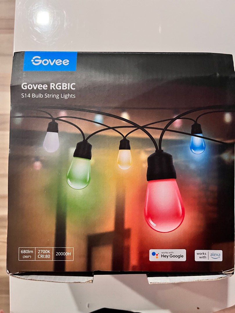 Govee RGBIC S14 Outdoor Bulb String Lights(Model H7020), Furniture