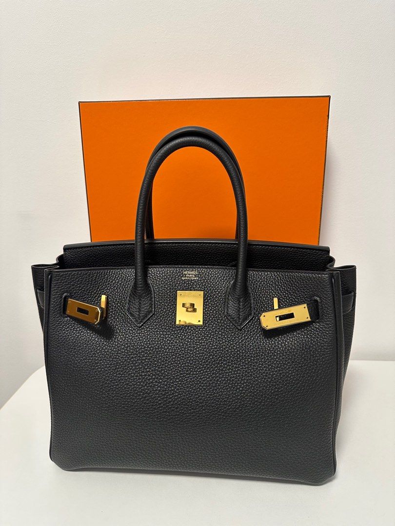 Hermes Birkin 30 Black Togo Gold Hardware Stamp D 2019