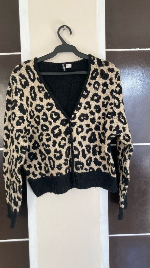 H M Cheetah print cardigan Women s Fashion Coats Jackets and
