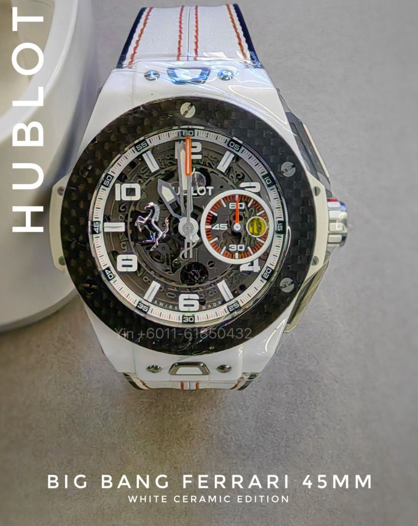 Hublot Big Bang 45mm Ferrari 401.HQ.0121.VR white ceramic limited