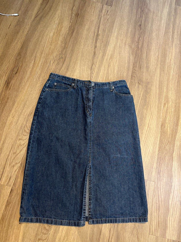 jigsaw designer grey blue denim pencil skirt Women s Fashion Bottoms Skirts on Carousell
