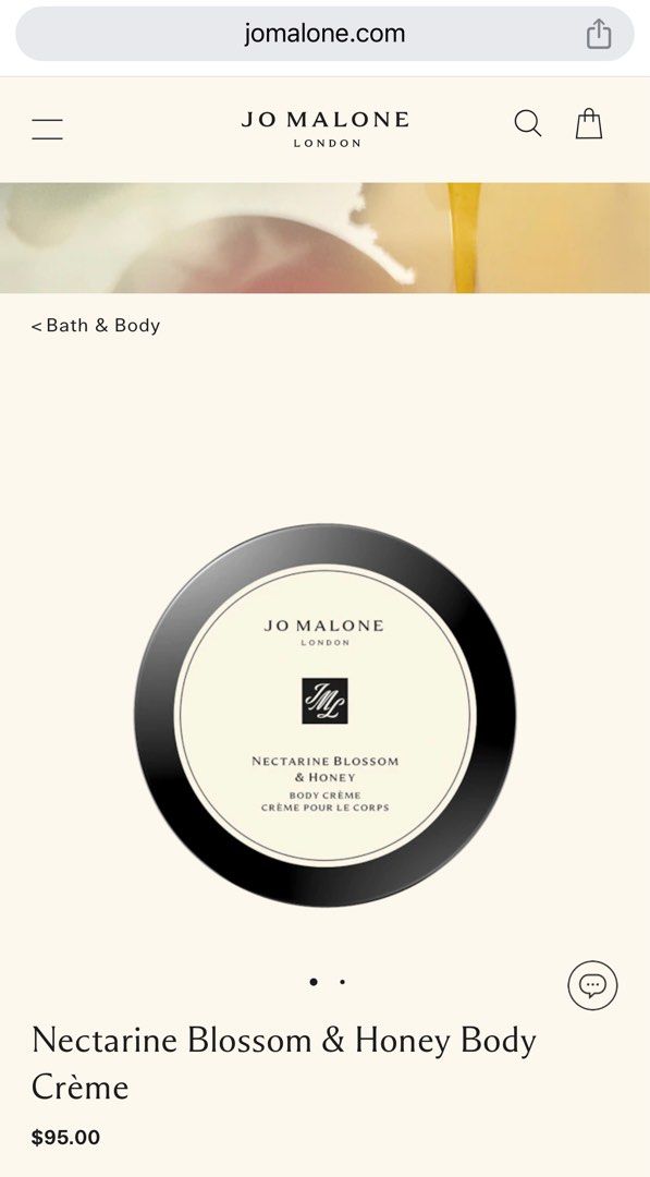 Jo malone nectarine blossom new arrivals and honey body creme