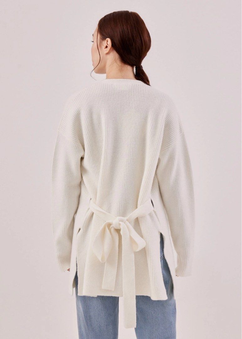 Love Bonito Wrap Cardigan White Women s Fashion Coats Jackets