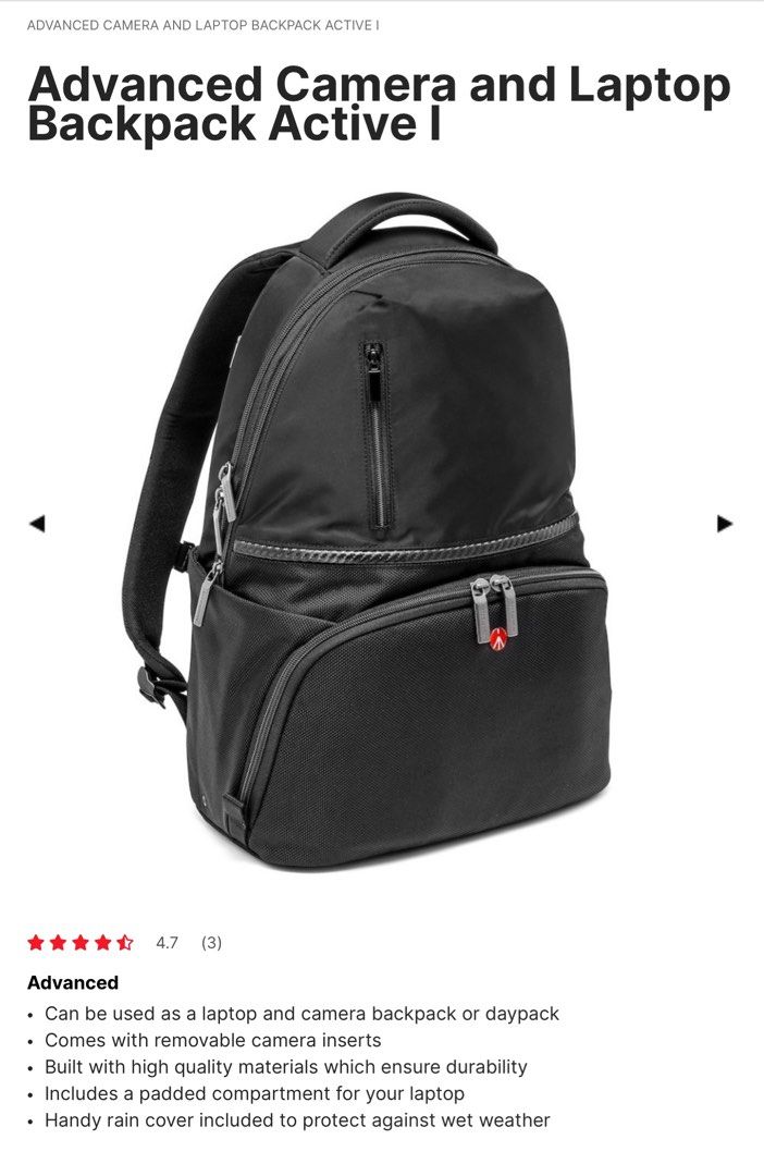 Manfrotto camera and laptop backpack