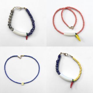 Mediterra Treasures: Beaded Charm Choker Necklace and Bracelet , Beads , Pearl , Pendant , Stone , Chili , Italia , Jasper , Lemon