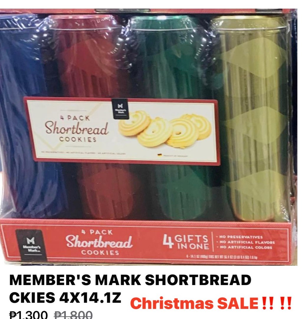 MEMBER'S MARK SHORTBREAD COOKIES 4X14.1Z, Food & Drinks, Other Food