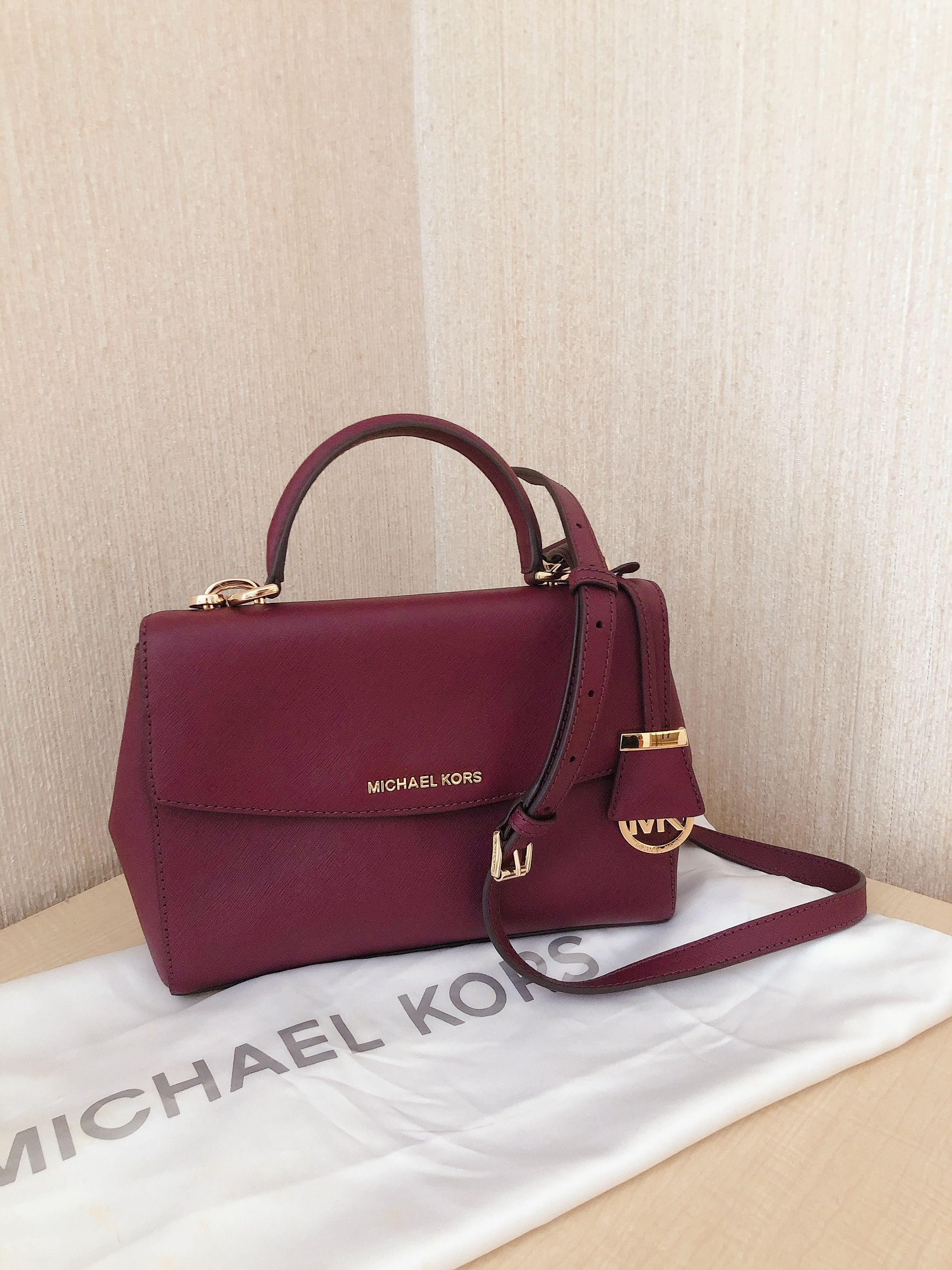 Michael Kors Maroon Top Handle Bag