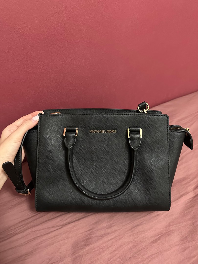 michael kors brown and black handbag