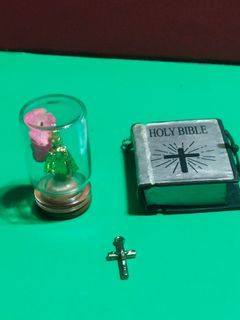 Miniature 3 Holy Items/Sto.Niño,Bible & Crucifix/Small but wonderful!