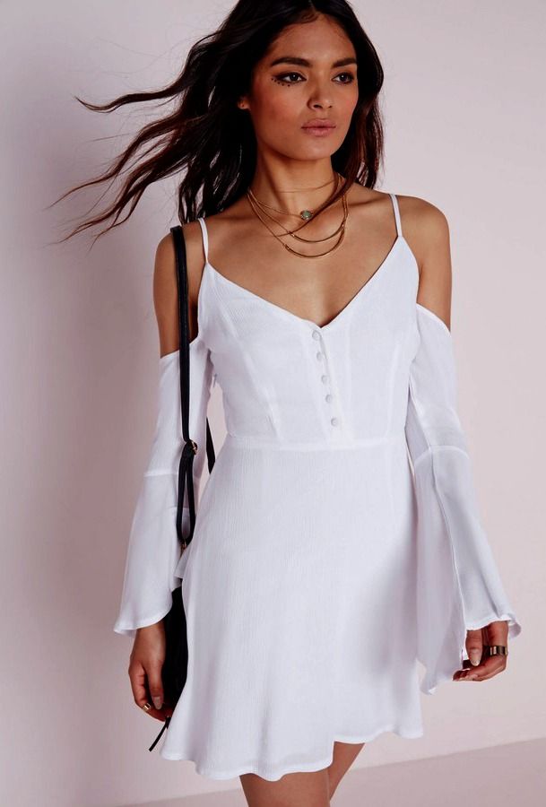 Missguided white top skater dress