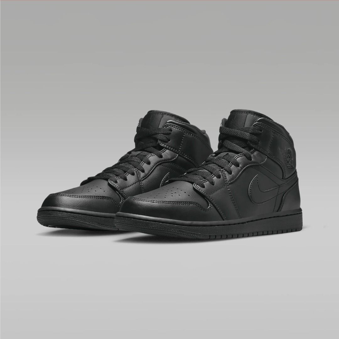 Nike Air Jordan 1 Triple Black Mid Men s Fashion Footwear
