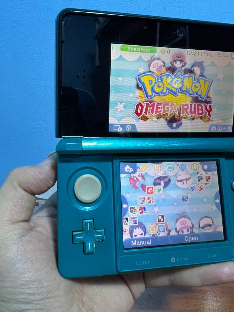 Nintendo Old Regular 3DS Cyan Blue (Cfw w/32gb MMC, Ready to Use