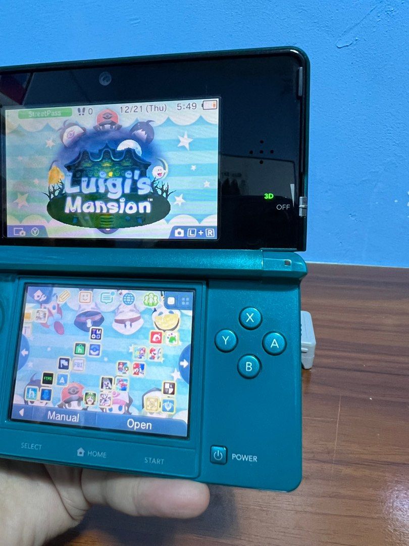 Nintendo Old Regular 3DS Cyan Blue (Cfw w/32gb MMC, Ready to Use