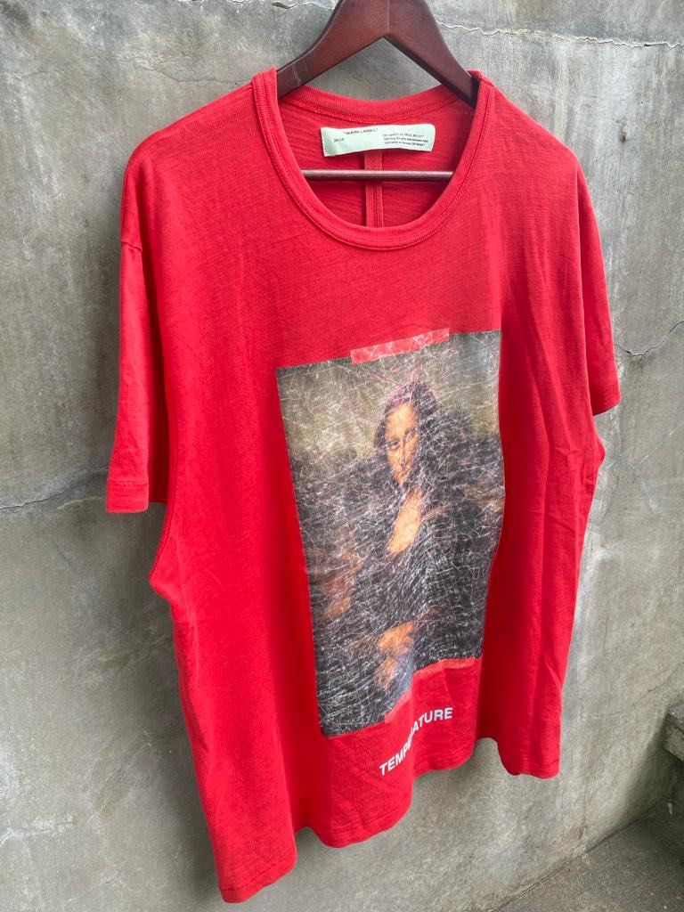 Off white red mona lisa tee hotsell