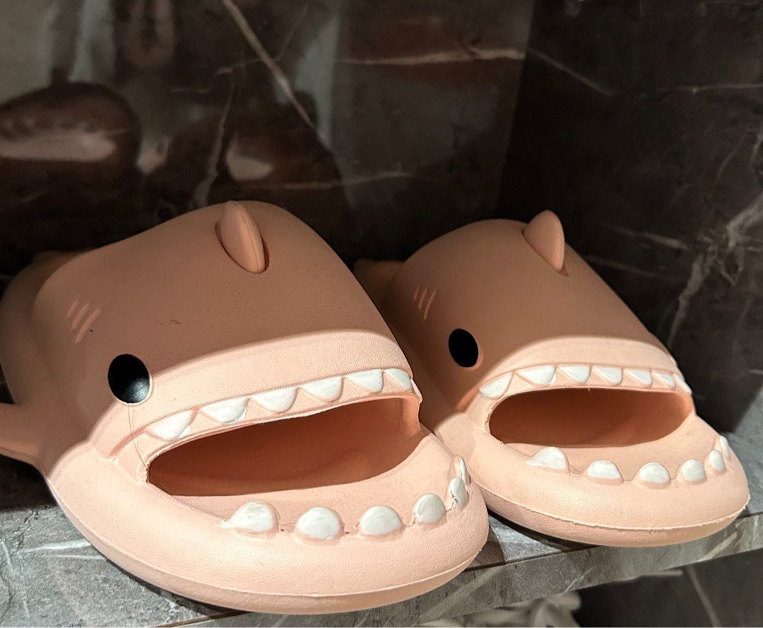 Pink hotsell shark slippers