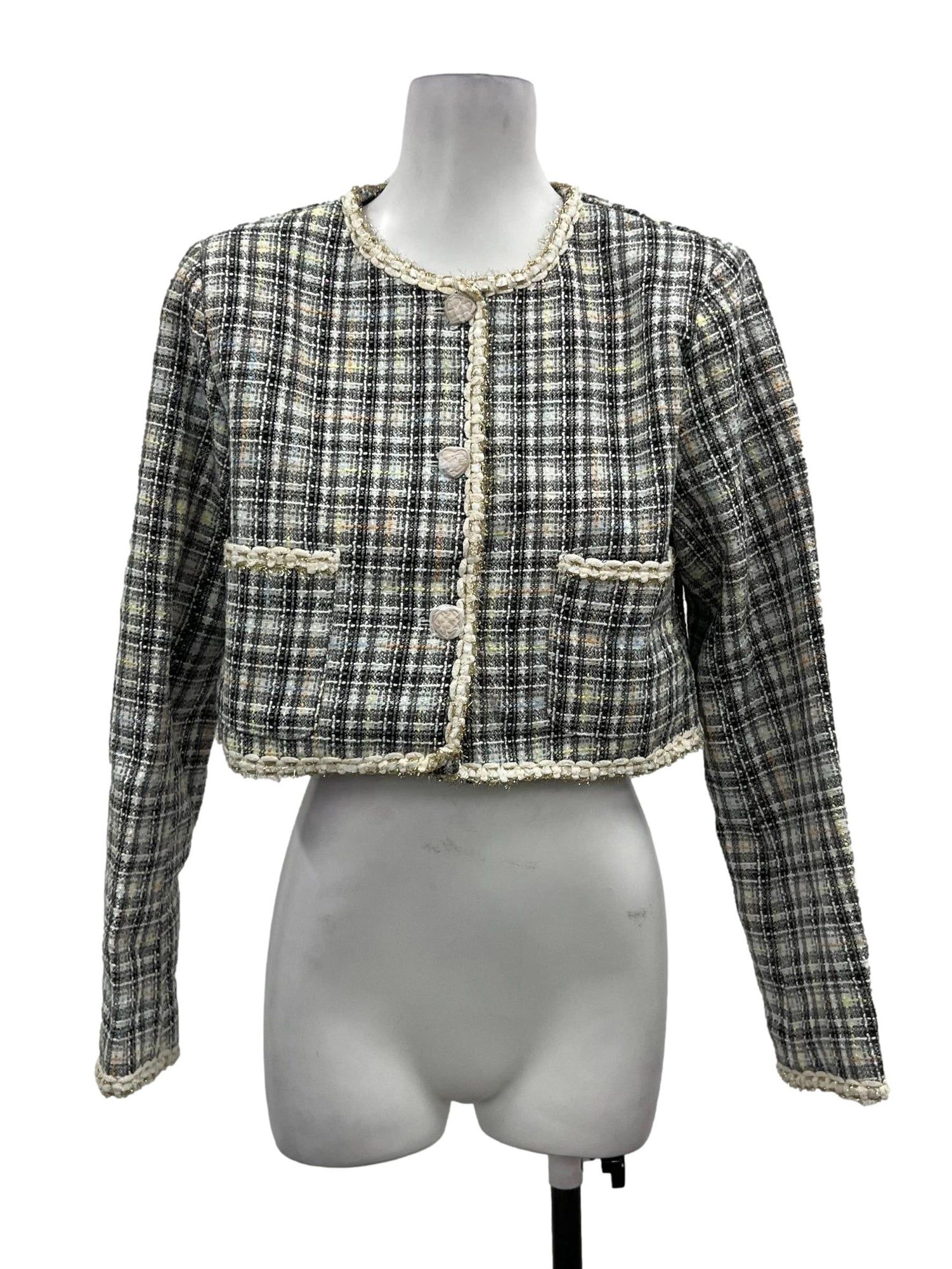 Glitter top tweed jacket