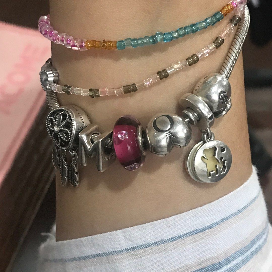 Preloved Pandora Bracelet with Charm Fesyen Wanita Perhiasan di Carousell