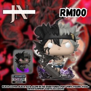 Funko POP! Black Asta GITD 1556 Black CLover Entertainment Earth Exclusive  - Pre-order - Funko POP! - Tiny Titan