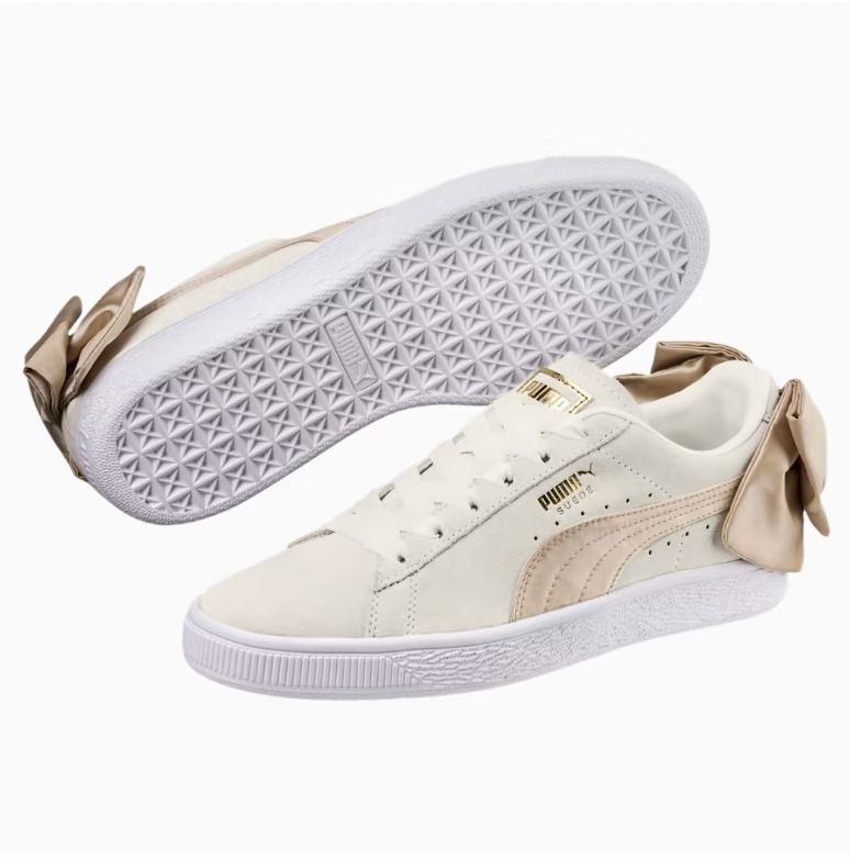 Puma pink sale and gold trainers