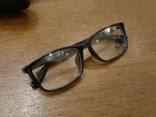 Ray-Ban Men's Black Plastic Rectangle Eyeglasses