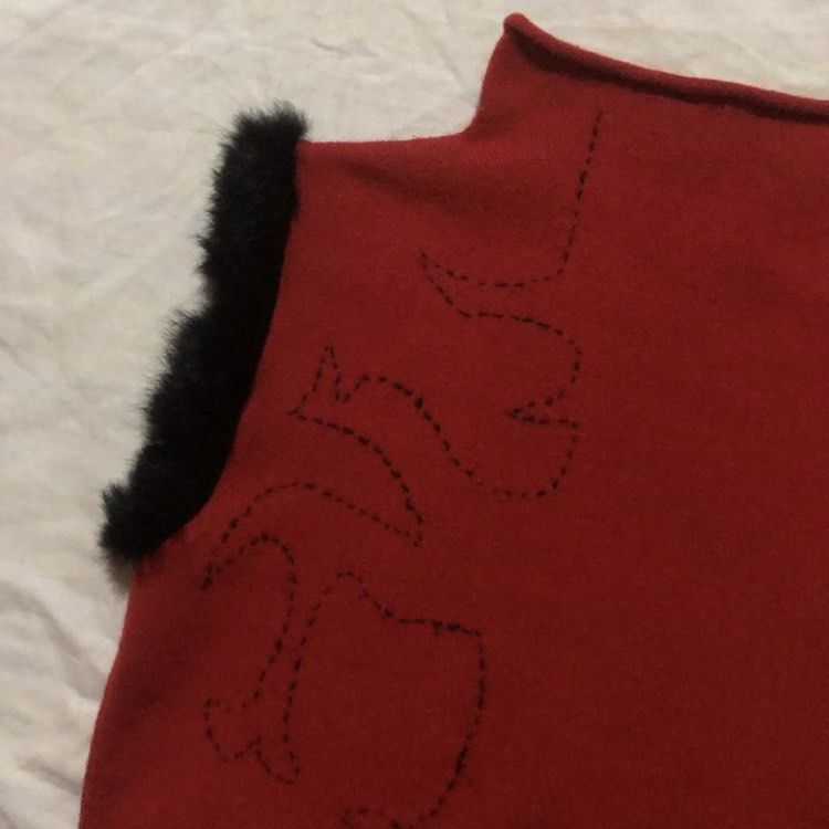 red fluffy turtle neck (Category: Sleeveless) located in Quezon City. Submitted by _clemi (Listing ID 1273029328, Image 3). Description: very high quality :) ❌ no to lowballers, last price posted non-negotable.