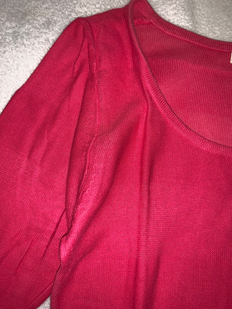 Red Sweater, Women's Fashion, Coats, Jackets and Outerwear on Carousell