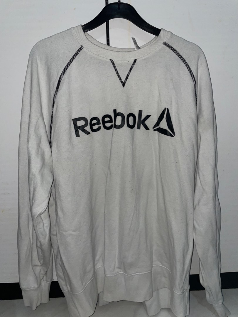 Reebok White Sweatshirt Men s Fashion Coats Jackets and