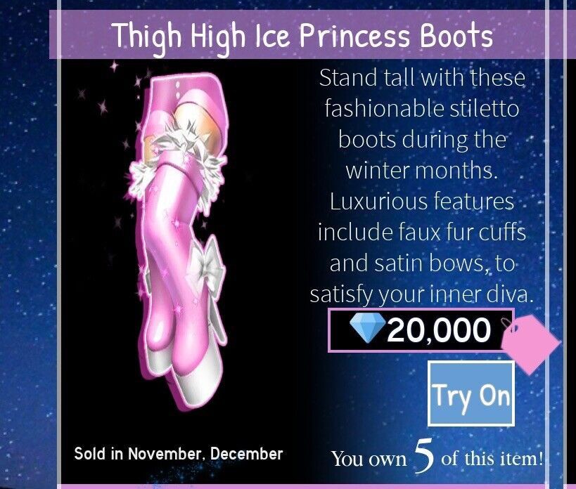SELLING THIGH HIGH BOOTS ROYALE HIGH, Video Gaming, Gaming Accessories