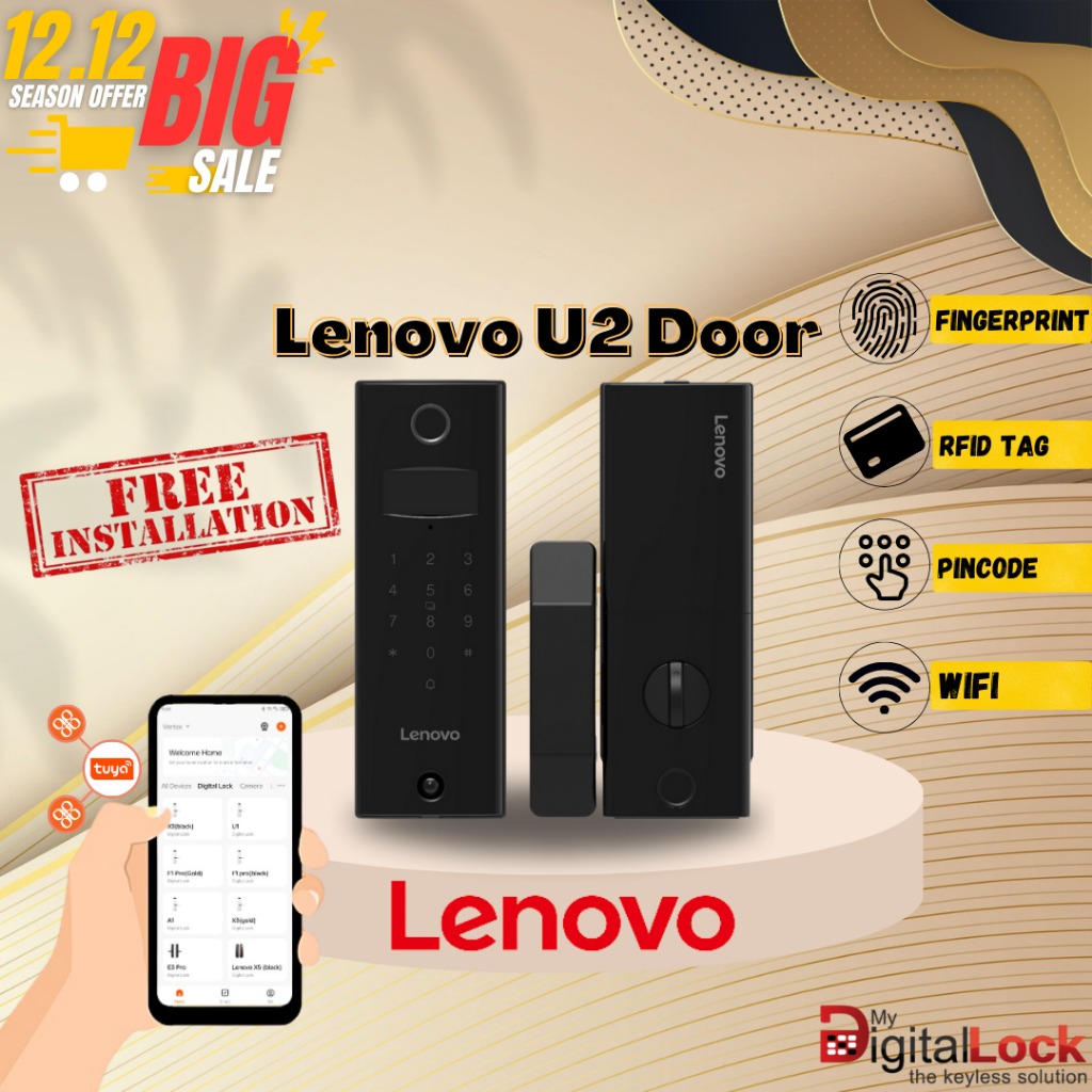 [SG Best Seller & Ready Stock] LENOVO U2 DAWN FINGERPRINT DOOR LOCK ...
