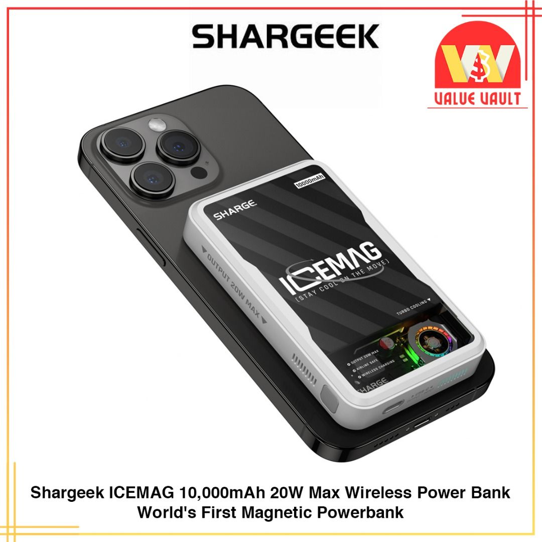 Shargeek ICEMAG 10,000mAh 20W Max Wireless Power Bank World's First  Magnetic Powerbank With Active Cooling MagSafe And Qi Supported, Mobile  Phones & Gadgets, Mobile & Gadget Accessories, Power Banks & Chargers on