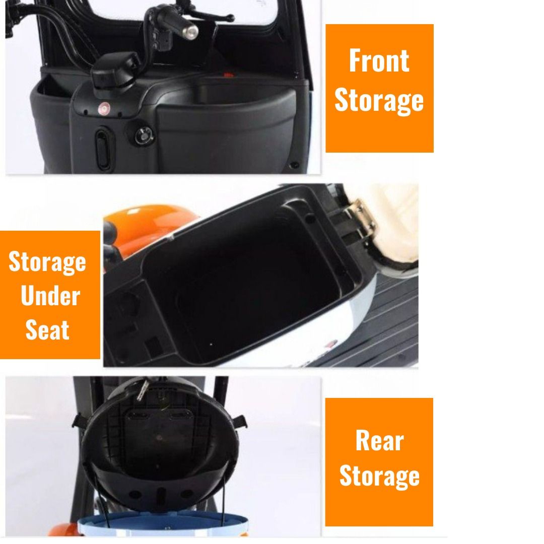 Sheltered 48v 20Ah PMA Panda Mobility Electric Scooter 3 Seats Storage ...