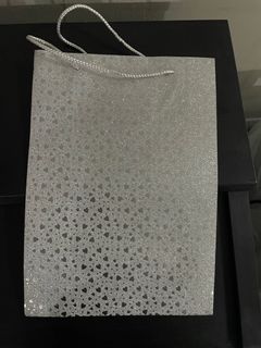 Shiny silver paper bag for gifts