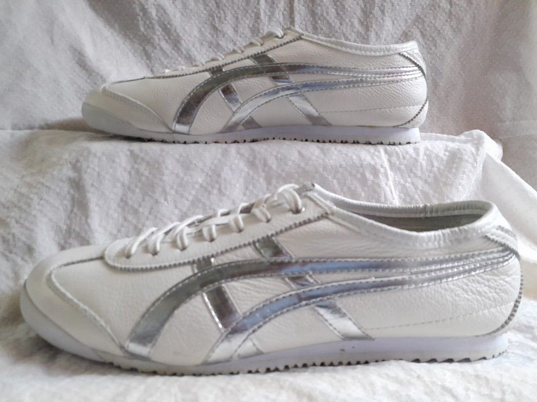 size 44 insole 28 Onitsuka Tiger Mexico 66 deluxe White Silver sepatu casual sepatu kulit Fesyen Pria Sepatu Sneakers di Carousell