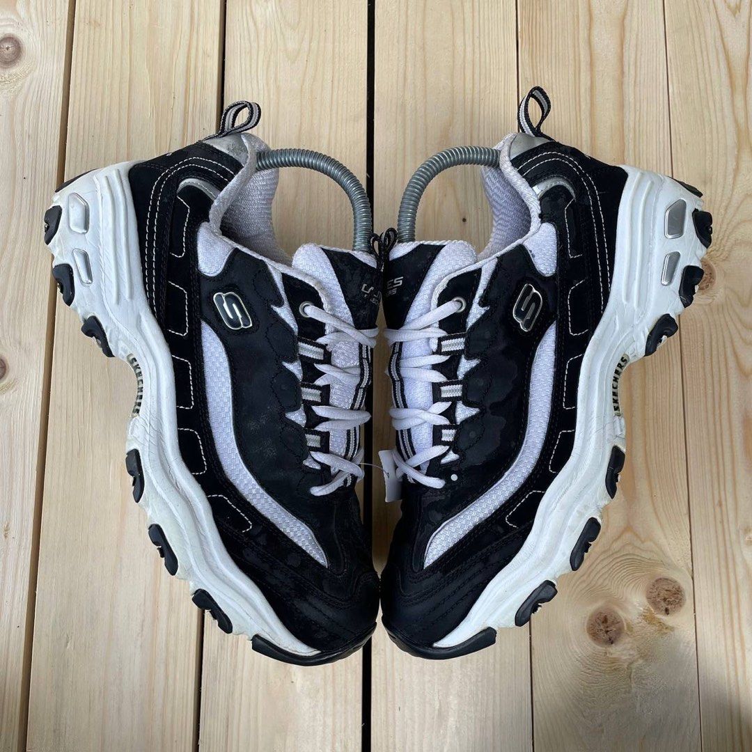 Skechers D'Lites Black White (7UK Fit 7.5UK) RM5O, Men's Fashion, Footwear,  Sneakers on Carousell