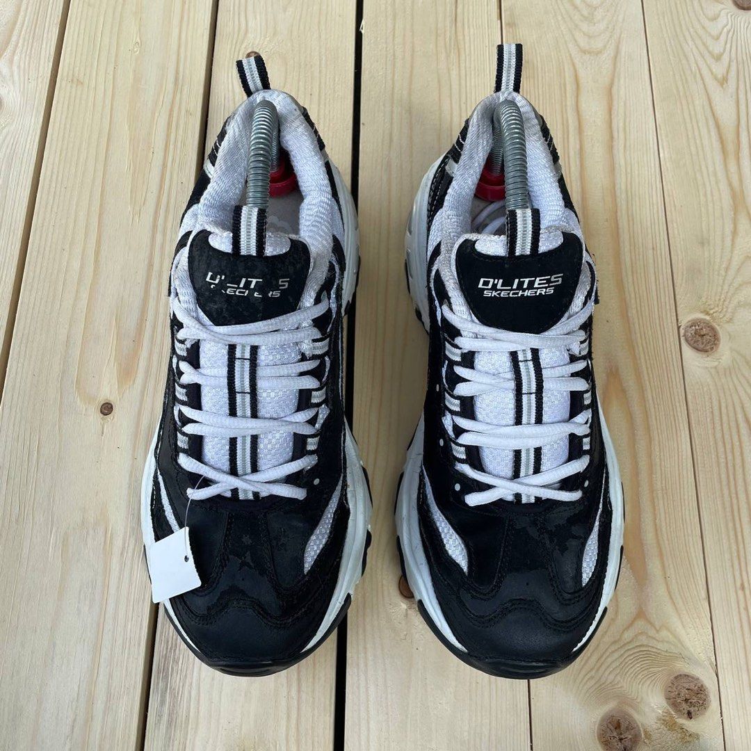 Skechers D'Lites Black White (7UK Fit 7.5UK) RM5O, Men's Fashion, Footwear,  Sneakers on Carousell