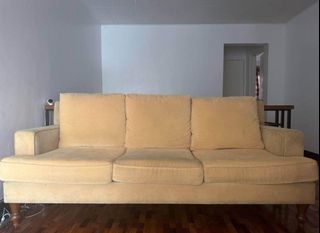 Sofa/Couch - 3-seater with wooden legs