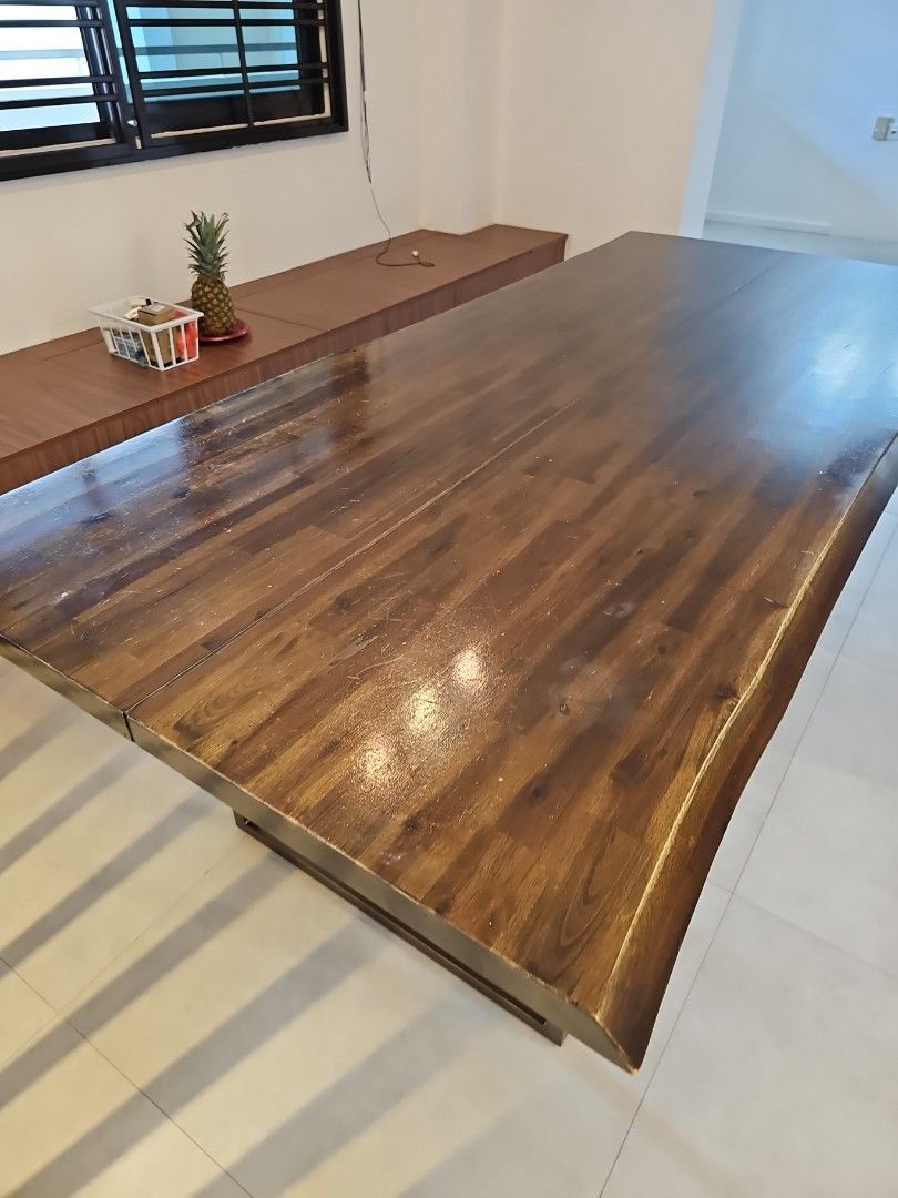 Solid Wood Dining Table (Category: Tables & Sets) located in Singapore. Submitted by xlingx (Listing ID 1272405950, Image 2). Description: Table in good condition, chat to find out more. Need to arrange your own delivery. price negotiable for fast deal..