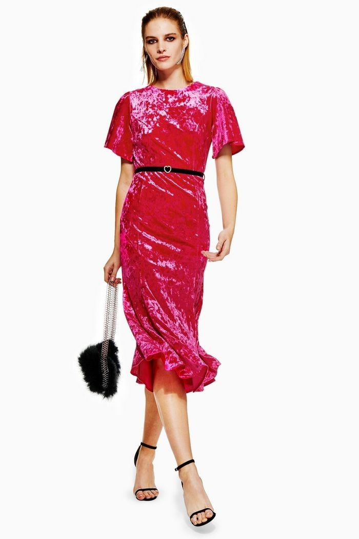 Topshop pink clearance velvet dress