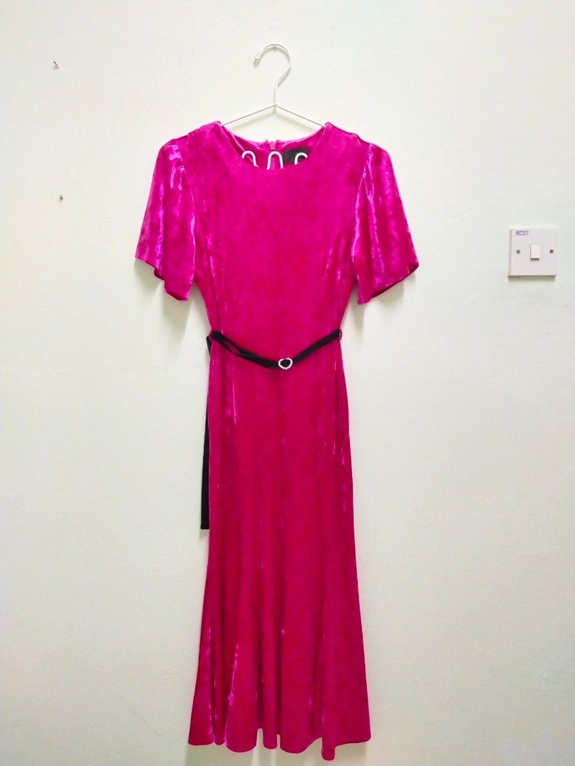 Topshop pink cheap velvet dress