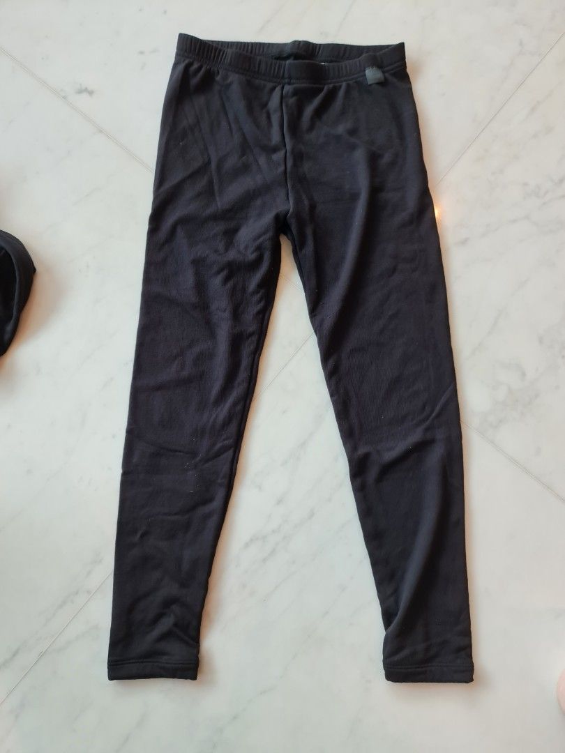 Uniqlo kids heattech ultra warm leggings innerwear Black pants 140