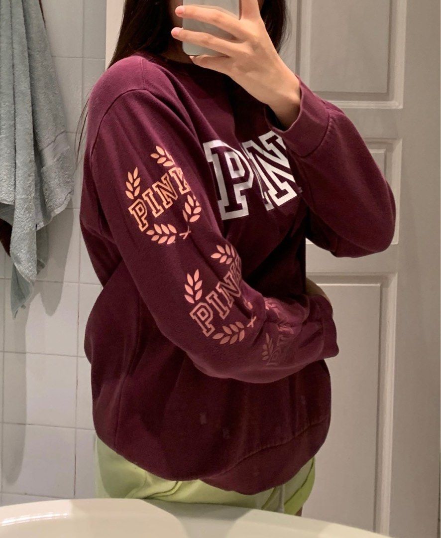 Pink victoria top secret burgundy sweater