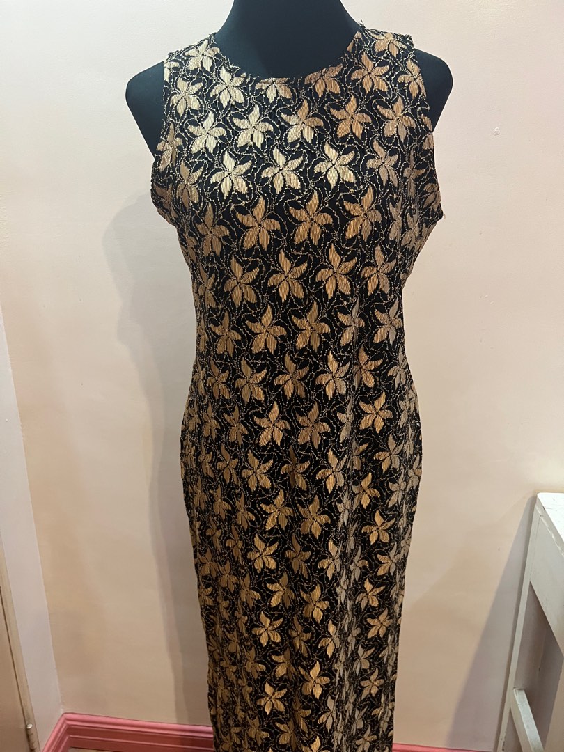 Wallis black cheap and gold dress