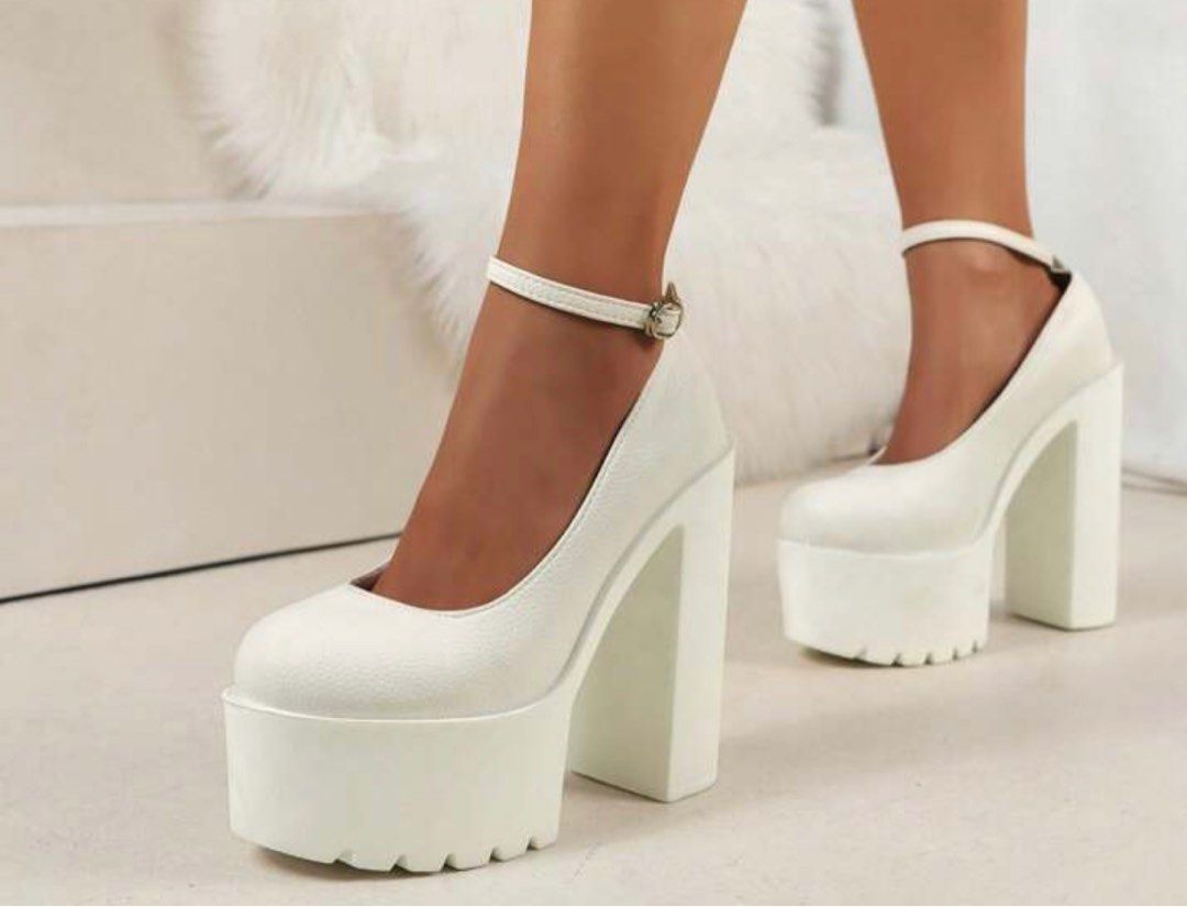 White hotsell chunky platforms